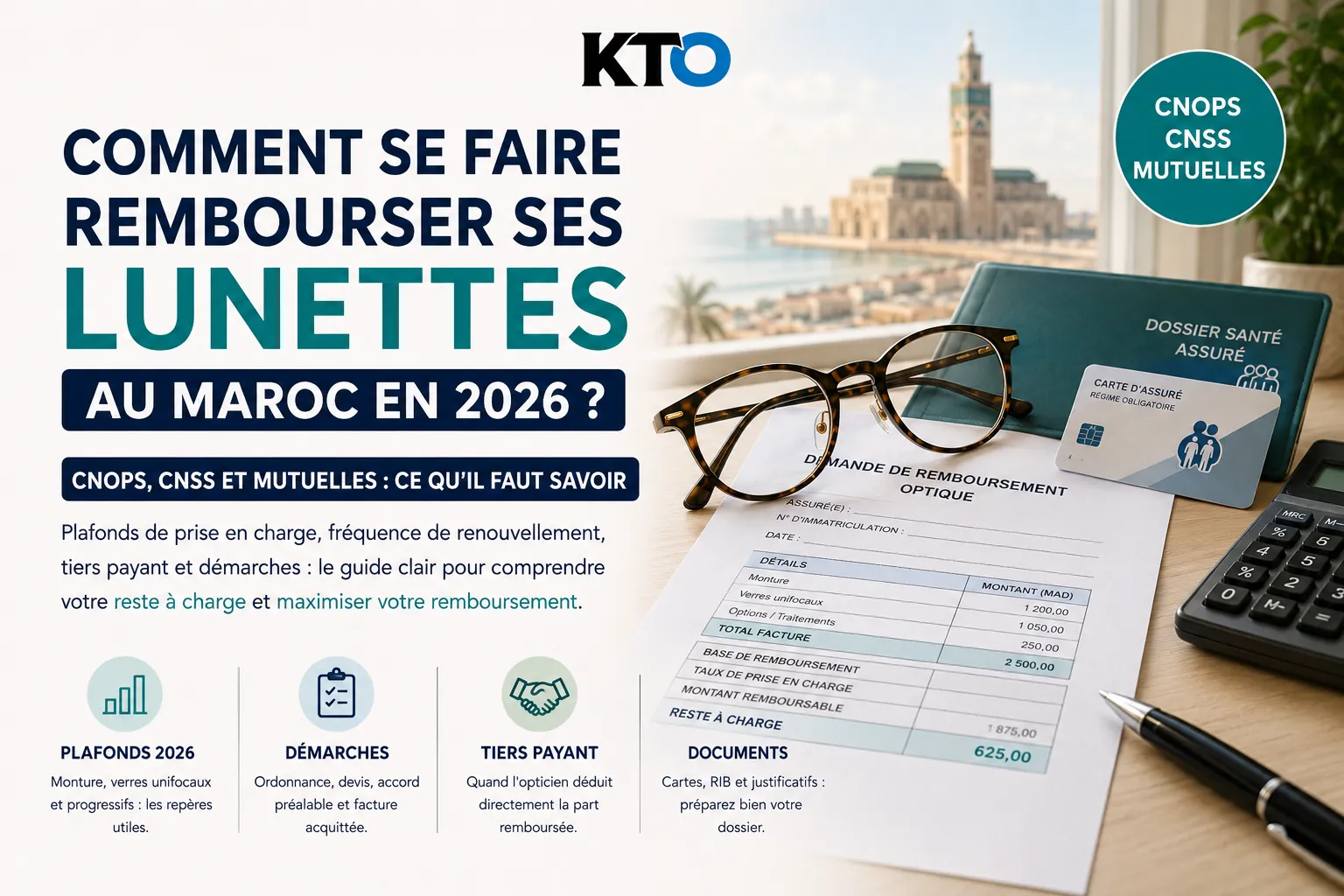 Remboursement lunettes CNOPS CNSS mutuelle